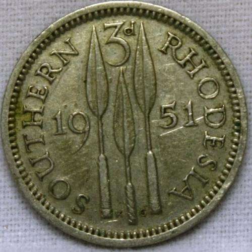 1951 - RHODESIA - 3 PENCE