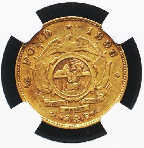 1896 ZAR Gold Halfpond - NGC Graded XF40 **** CrAzY R1 Start ****