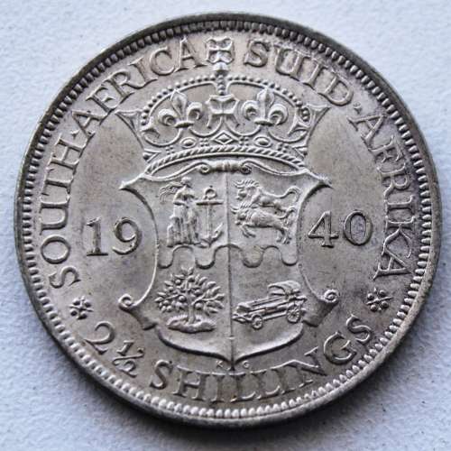 1940 ~ Union of South Africa Halfcrown / 2.5 Shillings