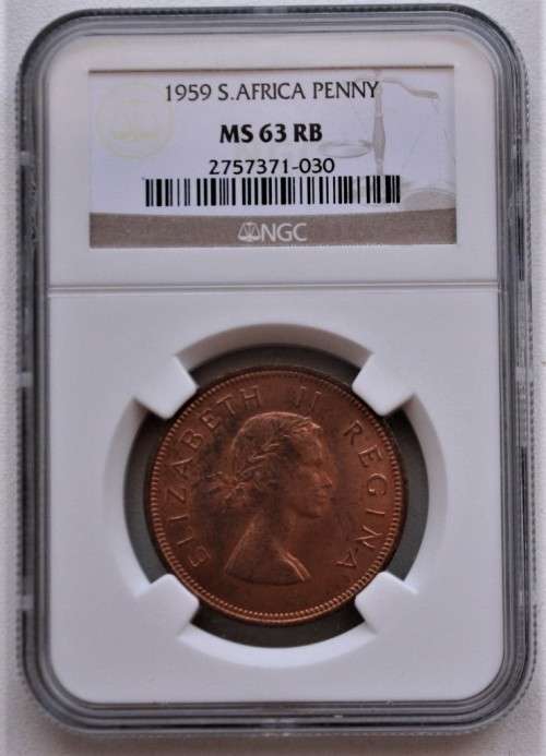 1959 ~ Union of S.A. ~ 1 Penny - NGC Graded ~ CrAzY R1 StArT!!!