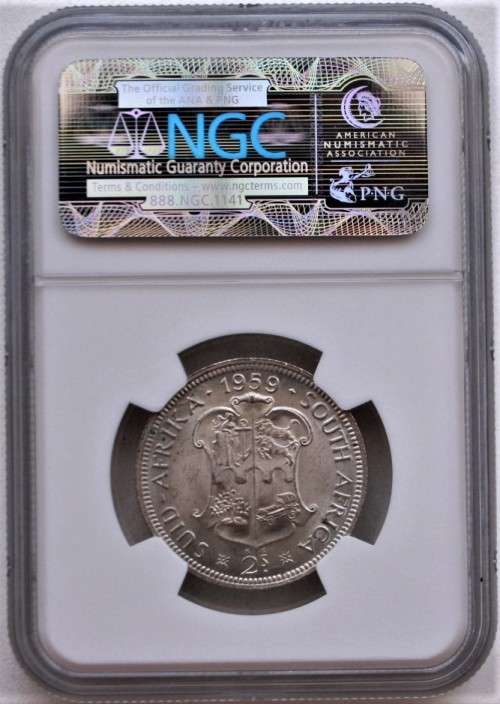 1959 ~ Union of S.A. ~ 2 Shillings - NGC Graded ~ CrAzY R1 StArT!!!