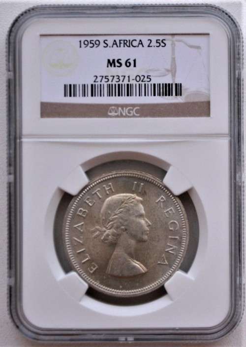 1959 ~ Union of S.A. Halfcrown / 2.5 Shillings ~ NGC Graded - cRaZy R1 StArT!!!