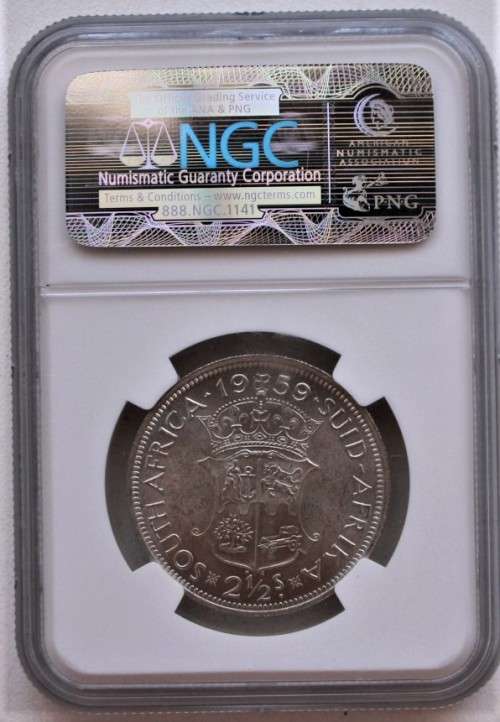 1959 ~ Union of S.A. Halfcrown / 2.5 Shillings ~ NGC Graded - cRaZy R1 StArT!!!