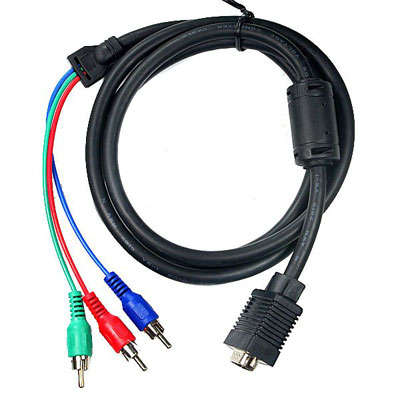 .::Auction Kings::. VGA To TV RCA , PC to TV cable. 1.5M VGA component VIDEO TV/HDTV Laptop PC CABLE