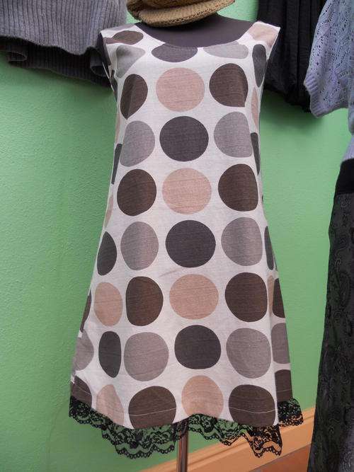 NEW POLKA DOT LADIES DRESS WITH LACE EDGING!!!