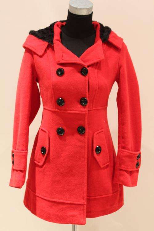 NEW LADIES WINTER RED COAT WITH HOOD*