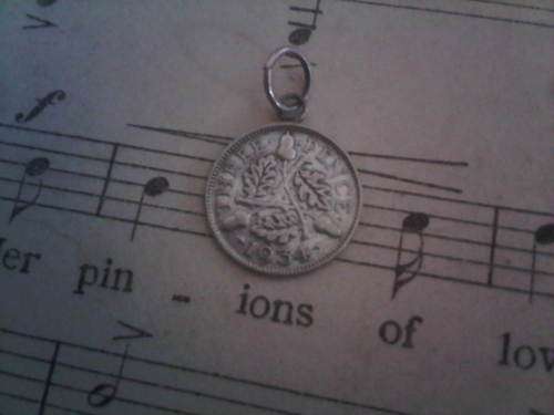 1934 Silver Looped Three Pence Charm