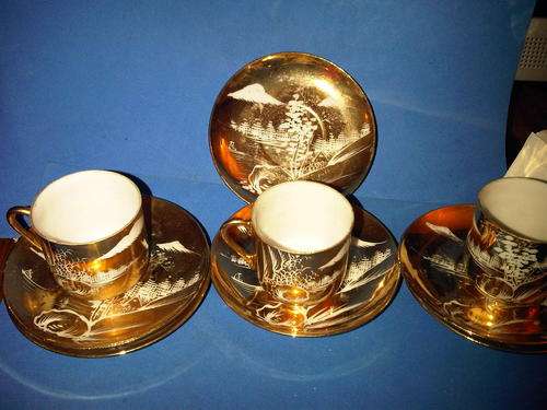 Chinese Bone Chine Golden Tea Set