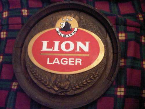 LION LAGER Beer Sign !!! NO LONGER IN PRODUCTION !!!- RARE -!!!
