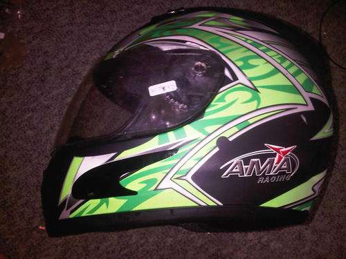 AMA Racing Kiff Green White & Black Designed Helmet