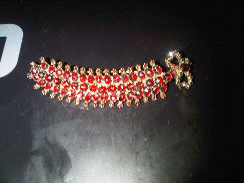 Antique Exquizite Red Stone & Gold Colour Broach