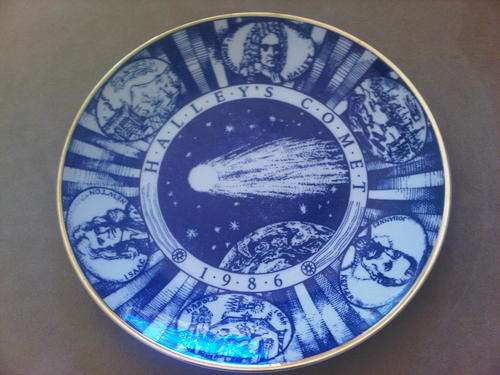 HALLEY'S COMET 1986 Blue Delft Style Plate SPCA