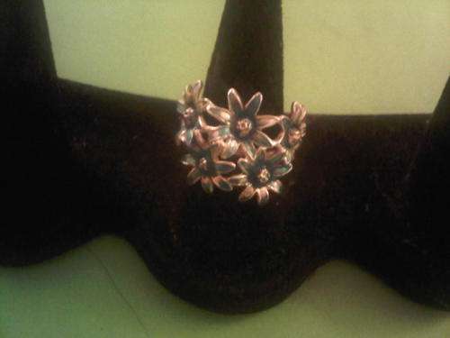Vintage Blue Enameled Flower Ring