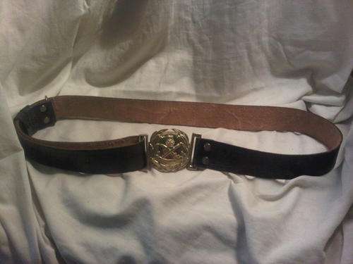 Old Leather & Brass S.A.T.S. General Botha Belt & Buckle ( Perfect Condition )