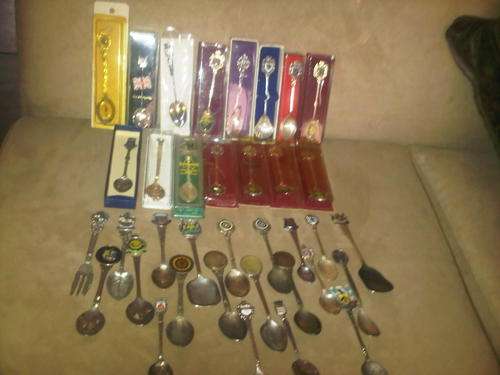 Large Collection Of Collectable Spoons Including Silver & Gold Plated Spoon Job Lot SPCA