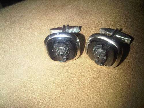 Vintage Intaglio Roman Soldier Bust Cufflinks
