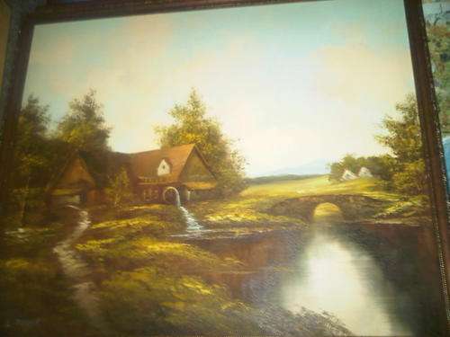 WOW A Real Beauty Origional Cottage Scene Painting By Artist L Parker SPCA