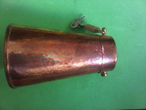Vintage Copper Money Box & lock.