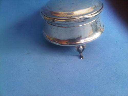 Hallmarked Silver Velvet Jewelry Container
