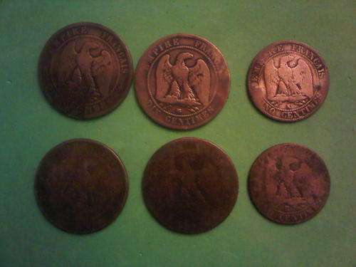 SOLD !!! 6 x 1800's Napoleon Coins
