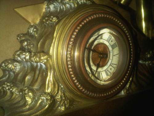 Antique 10 KG SOLID BRASS Ornate Shipwreck Mantle Clock
