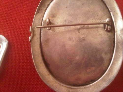 Vintage Sterling Silver Big Embroidered Brooch