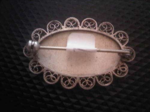 Vintage Dutch Silver Delft Brooch