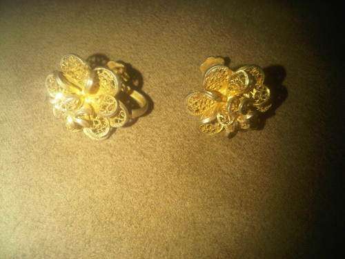 Vintage Silver Fillagry Gold Washed Earings