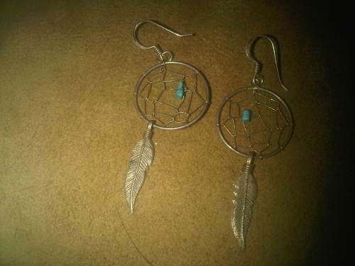 Vintage Sterling Silver Dream Catcher Earings