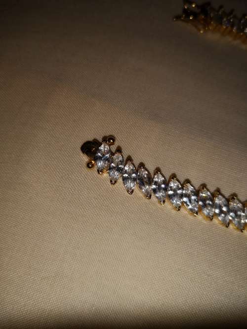 Yellow Gold Plated Marquise Cut Cz Bracelet