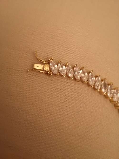 Yellow Gold Plated Marquise Cut Cz Bracelet