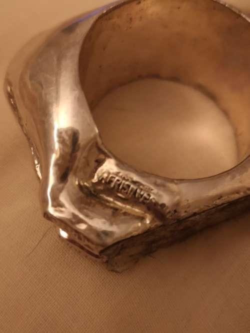 Sterling silver Afrisilver Buffalo Serviette Ring