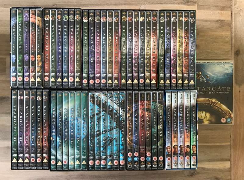 Stargate SG-1 Season 1 to 10 box sets plus Arc of Truth and Continuum full length movies