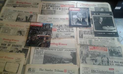 Vintage 1960/66 Newspaper Collection HF VERWOERD ASSASSINATION