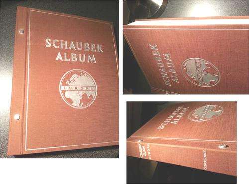 COLLECTION GENUINE 1935 SCHAUBEK EUROPA ALBUM WITH STAMPS (FOUND IN OLD BOX)