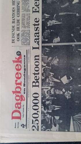 Vintage 1960/66 Newspaper Collection HF VERWOERD ASSASSINATION