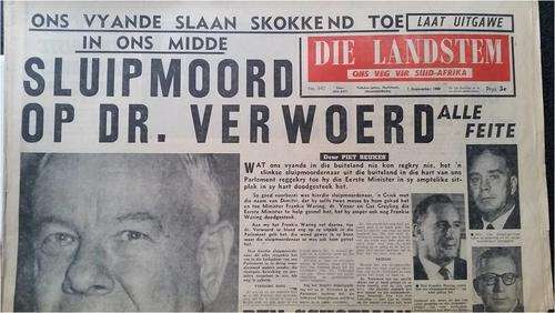 Vintage 1960/66 Newspaper Collection HF VERWOERD ASSASSINATION