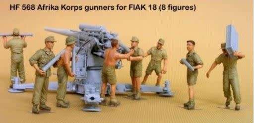 88mm DAK Flak Gun Crew (8 Fig.) Hobby Fan HF568 1/35