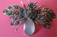 925 Sterling Silver , Marcasite and MOP  Brooch