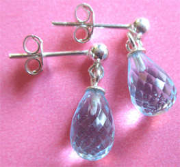 Beautiful Sterling Silver and Blue Topaz Earrings.