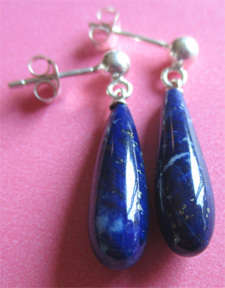 Beautiful Sterling Silver & Genuine Lapis lazuli Earrings.
