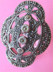 Big & Beautiful, Sterling Silver  Marcasite Ring