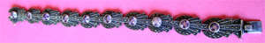Big and Beautiful, Sterling Silver  Marcasite and Amethysts Bracelet