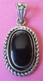 Sterling Silver and Black Onyx Pendant.