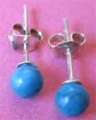 Sterling Silver and Genuine  Turquoise stud-  Earrings.