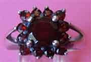Sterling Silver  and Genuine Garnets Ring