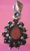 STERLING SILVER  GARNET Pendant