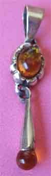 STERLING SILVER AND GENUINE Amber Pendant