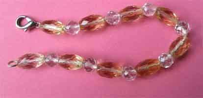 Genuine Citrines and Crystal Faceted Beads Bracelet