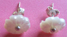 Solid Sterling Silver &  Mother of  Pearls Earrings